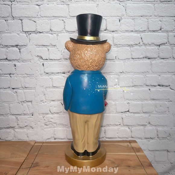 Ralph Lauren Inspired Teddy Bear Figurine with Top Hat - Picture 5 of 6